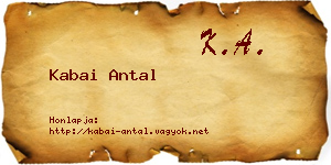 Kabai Antal névjegykártya