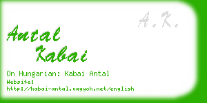 antal kabai business card